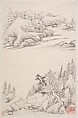 Landscapes after old masters, Dong Qichang (Chinese, 1555–1636), Album of eight leaves; ink on paper, China