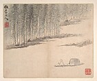 Landscapes after Ancient Masters, Mei Qing (Chinese, 1623–1697), Album of twelve paintings and one leaf of calligraphy; ink and color on paper, China