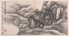 Landscapes, Gong Xian (Chinese, 1619–1689), Album of six paintings; ink on paper, China