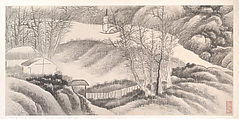 Landscapes of the Twelve Months, Gong Xian (Chinese, 1619–1689), Album of twelve painting leaves; ink on paper, China