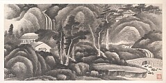 Landscapes of the Twelve Months, Gong Xian (Chinese, 1619–1689), Album of twelve painting leaves; ink on paper, China
