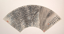 Willow, Gao Yong  Chinese, Folding fan mounted as an album leaf; ink and color on alum paper, China