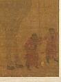 Giraffe with Two Keepers, Unidentified artist (Chinese, 17th century or later), Ink and color on silk, China