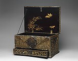 Chest with a Single Drawer, Gold lacquer with hiramaki-e and mother-of-pearl inlay; gilt copper fittings, Japan