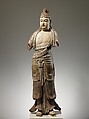 Bodhisattva, Wood (foxglove) with traces of pigment and gilding; single woodblock construction, China