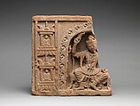 Bodhisattva, Sandstone with traces of pigment, China