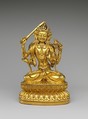 Bodhisattva Manjushri as Tikshna-Manjushri (Minjie Wenshu), Gilt brass; lost-wax casting, China