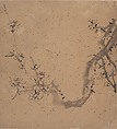 Blossoming Plum, Tang Yifen (Chinese, 1778–1853), Four album leaves; ink on gold-flecked paper, China
