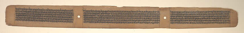 Folio from a Buddhist Manuscript of Pancavimsatisahasrika Prajnaparamita, Opaque watercolor on palm leaf, India (Bengal) or Bangladesh