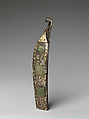 Belt hook, Bronze inlaid with gold, silver, and jade (nephrite), China