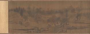 River Village in Autumn Dawn, After Zhao Lingrang (Chinese, active ca. 1070–1100), Handscroll; ink and color on silk, China