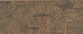 Going Upriver on the Qingming Festival, Unidentified artist Chinese, 18th century?, Handscroll; ink and color on silk, China