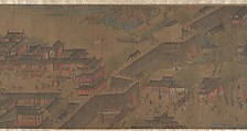 Going Upriver on the Qingming Festival, Unidentified artist Chinese, 18th century?, Handscroll; ink and color on silk, China