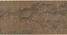 Going Upriver on the Qingming Festival, Unidentified artist Chinese, 18th century?, Handscroll; ink and color on silk, China