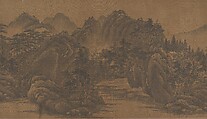 Landscape, Unidentified artist (17th century), Handscroll; ink on silk, China