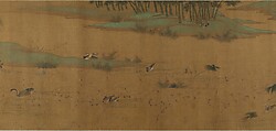River Scene with Birds and Bamboo, Unidentified artist  , 17th century or later, Handscroll; ink and mineral color on silk, China