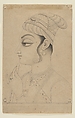 Woman Holding a Flute and Dressed as Krishna, Ink and wash on paper, India (Rajasthan, Kishangarh)