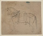 Sketch of a Horse, Ink on paper, India (Pahari Hills)