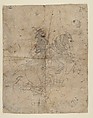Worship of Brijnathji and Svamini (recto); Equestrian Portrait (verso), Ink and transparent watercolor on paper, India (Rajasthan, Kotah)
