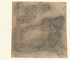 The Elephant King Wrestles a Crocodile: Illustration from a Gajendramoksha Series, Ink and wash on paper, India (Rajasthan, Kotah)