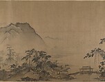 Second half of Ten Thousand Li of the Yangzi River, Unidentified artist  , fake signature of Xia Gui (active ca. 1195–1230), Handscroll; ink and color on silk, China