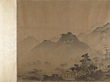 Second half of Ten Thousand Li of the Yangzi River, Unidentified artist  , fake signature of Xia Gui (active ca. 1195–1230), Handscroll; ink and color on silk, China