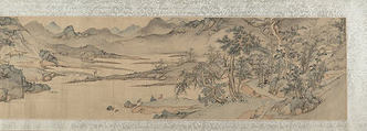 Landscape, In the Style of Wen Boren (Chinese, 1502–1575), Handscroll; ink and color on paper, China