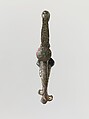 Belt Hook, Bronze inlaid with gold, silver, ivory, turquoise, and Paris green, China