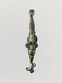 Belt Hook, Bronze inlaid with gold, silver, ivory, turquoise, and Paris green, China