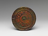 Mirror in the style of the Eastern Zhou dynasty, Warring States period (475-221 B.C.), Bronze with lacquer (painted decoration added later, possibly 20th century), China