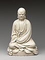 Bodhidharma in meditation, White porcelain with transparent glaze (Dehua ware), China