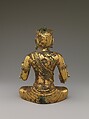 Manjushri,  Bodhisattva of Wisdom, with five knots of hair (Wuji wenshu), Gilt bronze; lost-wax cast, China