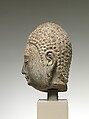 Head of a Buddha, Limestone with traces of pigment and gilding, China