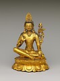 Seated Avalokiteshvara, the Buddha of Infinite Compassion, Gilt copper alloy, Tibet or Mongolia