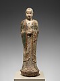 Monk, probably Ananda (Anantuo), Limestone with pigment, China