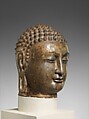 Head of a Buddha, Limestone with pigment, China (Southern Xiangtangshan)