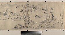 River Landscape with Thirteen Inscriptions, Unidentified artist, Handscroll; color on paper, China