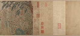 Raising the Alms-Bowl, unidentified artist Chinese, Handscroll; ink, color, and gold on paper, China