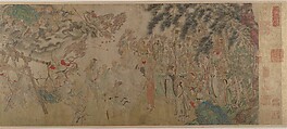 Raising the Alms-Bowl, unidentified artist Chinese, Handscroll; ink, color, and gold on paper, China