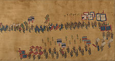 Procession, Unidentified artist Chinese, Handscroll; ink and color on silk, China