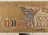 Canonization scroll of Li Zhong, Unidentified artist (17th century), Handscroll; ink color, and gold on silk, China