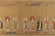 Canonization scroll of Li Zhong, Unidentified artist (17th century), Handscroll; ink color, and gold on silk, China