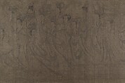 The Five Rulers at the New Year's Reception, Unidentified artist, Handscroll; ink and color on silk, China