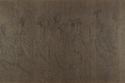 The Five Rulers at the New Year's Reception, Unidentified artist, Handscroll; ink and color on silk, China