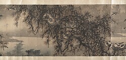 Landscape with White-Breasted Crows, Attributed to Zha Shibiao (Chinese, 1615–1698), Handscroll; ink and color on paper, China