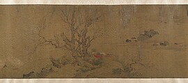 The Hundred Birds, Attributed to Dai Wan (Chinese, active 1111–25), Handscroll; ink and color on silk, China