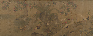 The Hundred Birds, Attributed to Dai Wan (Chinese, active 1111–25), Handscroll; ink and color on silk, China