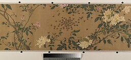 Yellow Roses and Bees, Pink Roses and Wasps, Unidentified artist, Handscroll; ink and color on silk, China