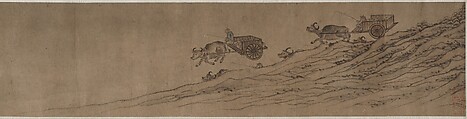 Bullocks and Goats, Unidentified artist, Handscroll; ink and color on paper, China