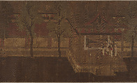 Pavilion with Figures, Unidentified artist Chinese, 10th century (?), Handscroll; ink and color on silk, China